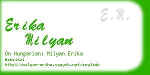 erika milyan business card